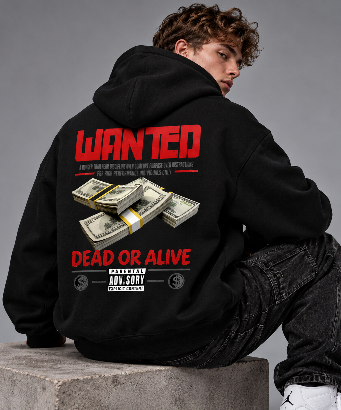 Wanted Dead or Alive Two-Sided Graphic Hoodie