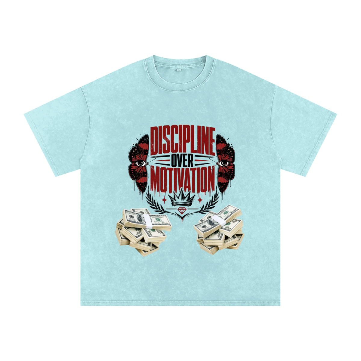 Discipline Over Motivation Snow-Washed Cotton Tee