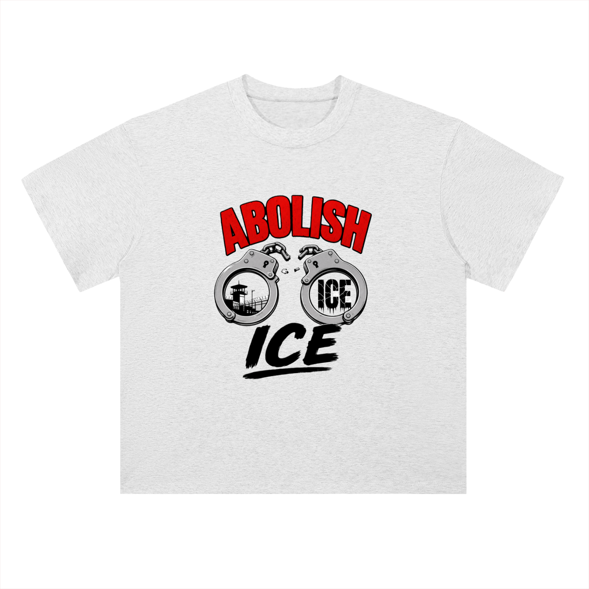Abolish ICE Handcuffs Graphic Drop Shoulder Tee