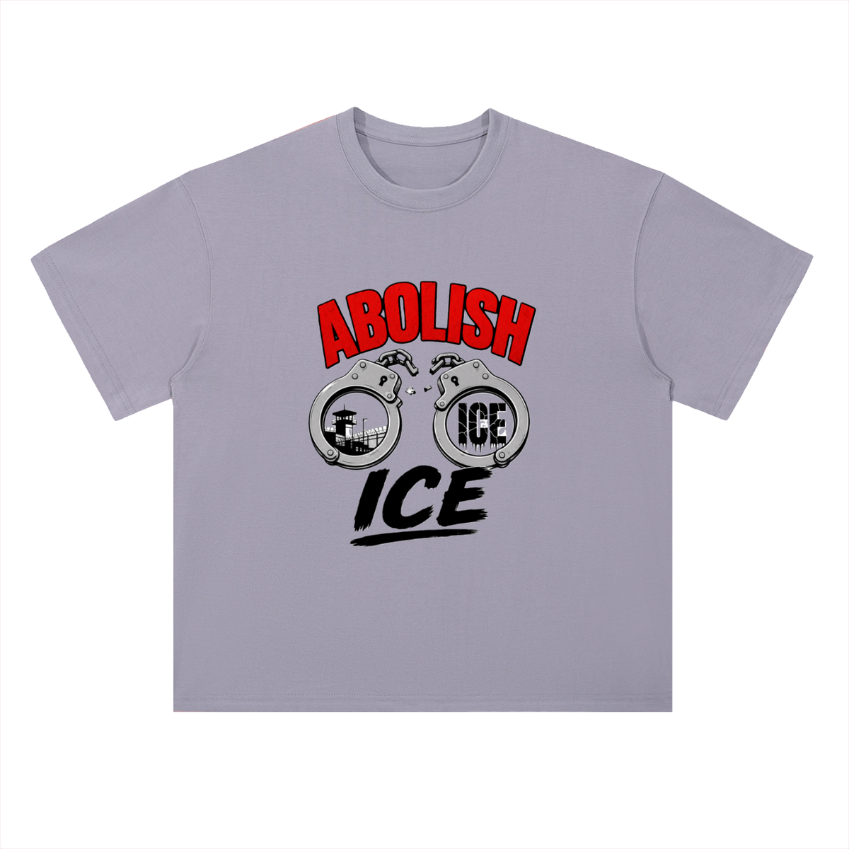 Abolish ICE Handcuffs Graphic Drop Shoulder Tee