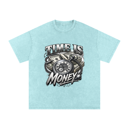 Time Is Money Snow-Washed Cotton Graphic Tee