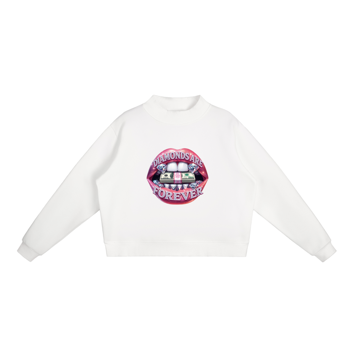 Diamonds Are Forever Lips Oversized Sweatshirt