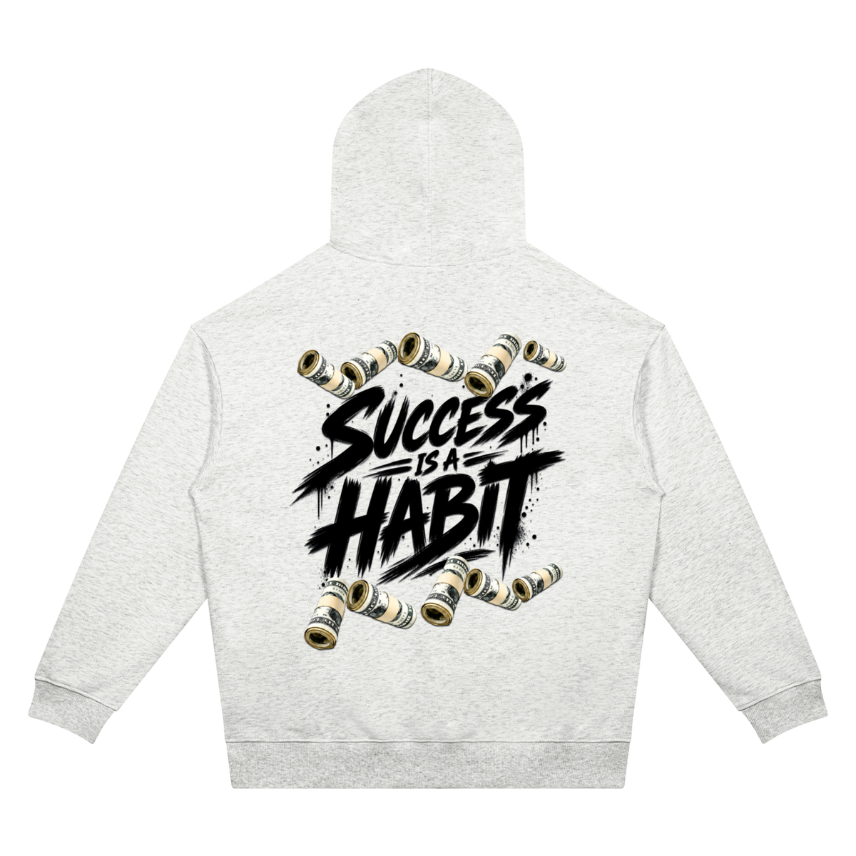 Success Is a Habit Two Sided Graphic Drop Shoulder Hoodie