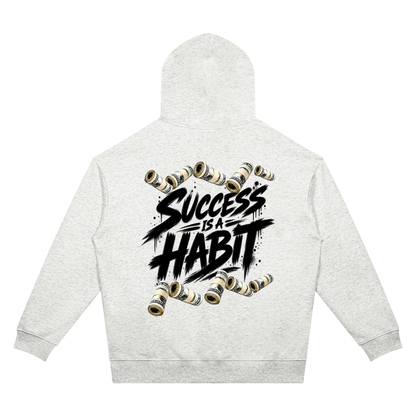 Success Is a Habit Two Sided Graphic Drop Shoulder Hoodie
