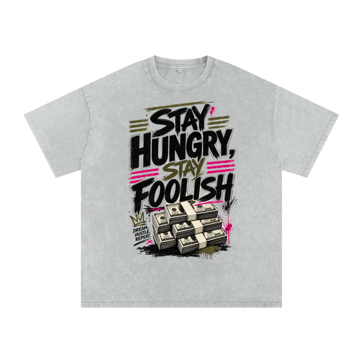 Stay Hungry & Foolish Snow-Washed Cotton Tee