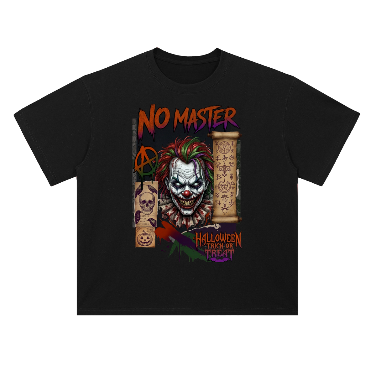 No Master Halloween Clown Graphic Drop Shoulder Tee