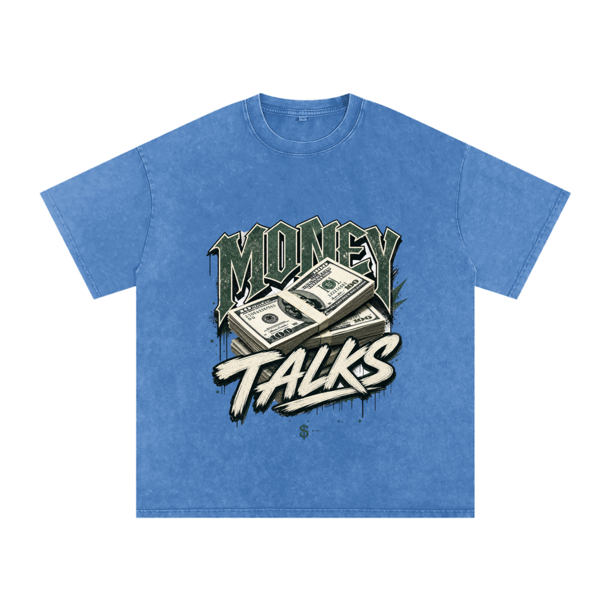 Money Talks Snow-Washed Cotton Graphic Tee