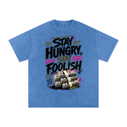 Stay Hungry & Foolish Snow-Washed Cotton Tee