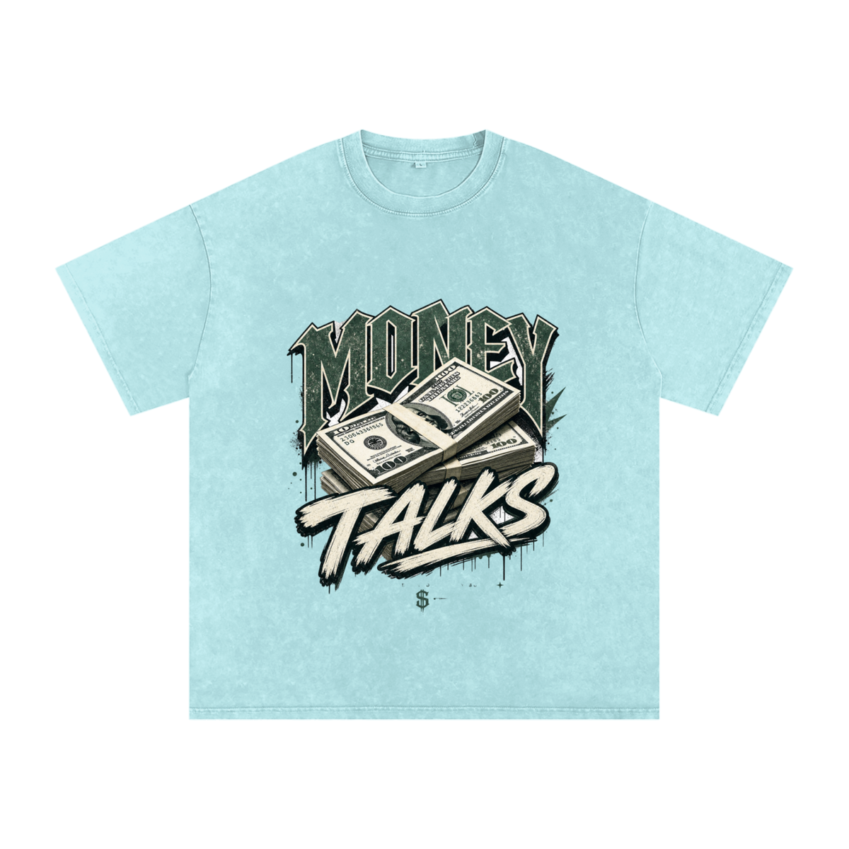 Money Talks Snow-Washed Cotton Graphic Tee