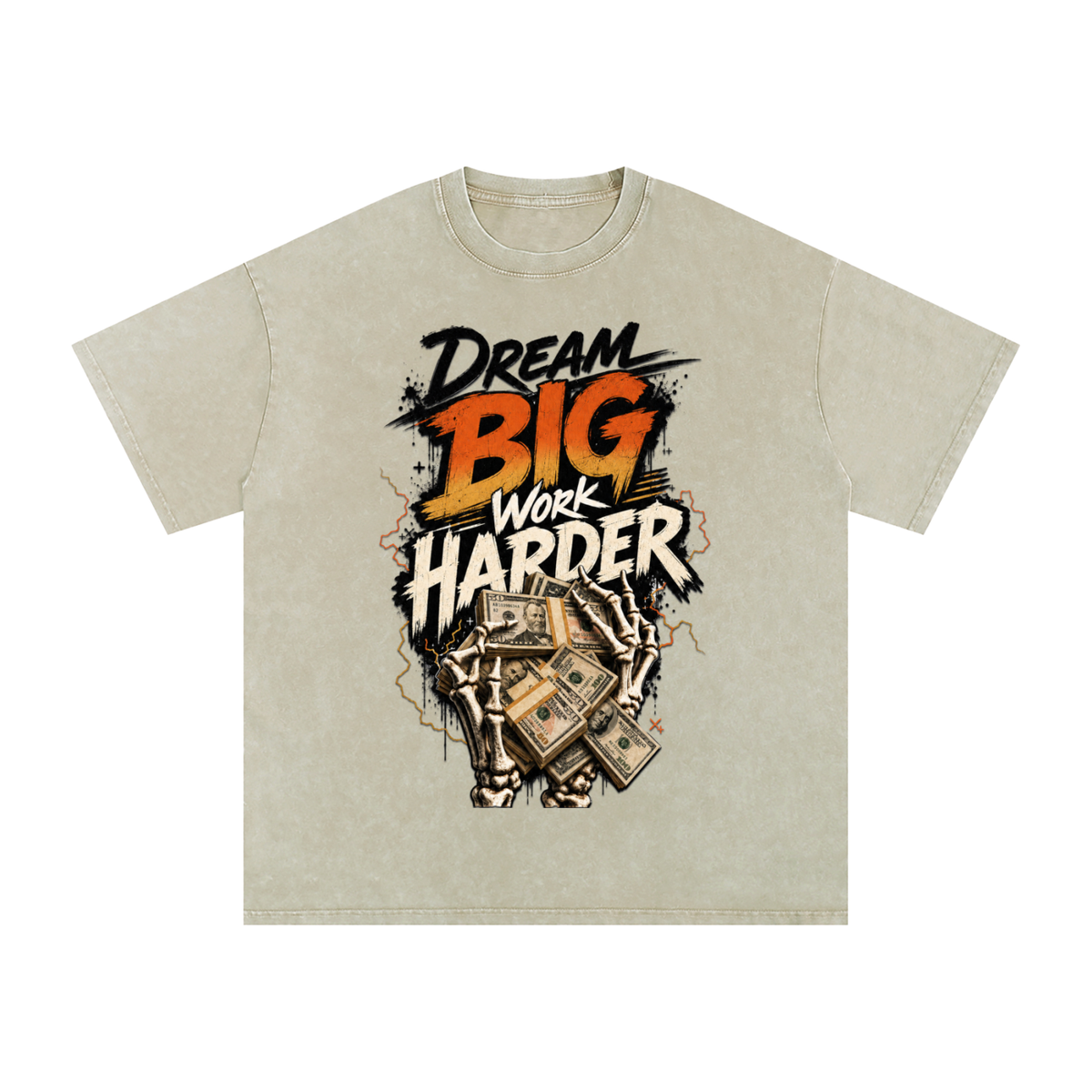 Dream Big, Work Harder Snow-Washed Cotton Tee