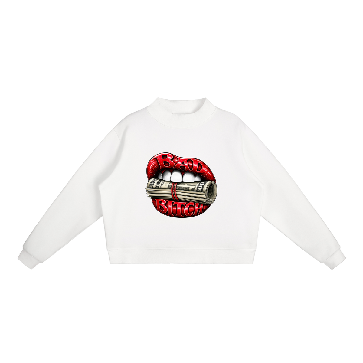 Bad Bitch Lips Oversized Graphic Sweatshirt