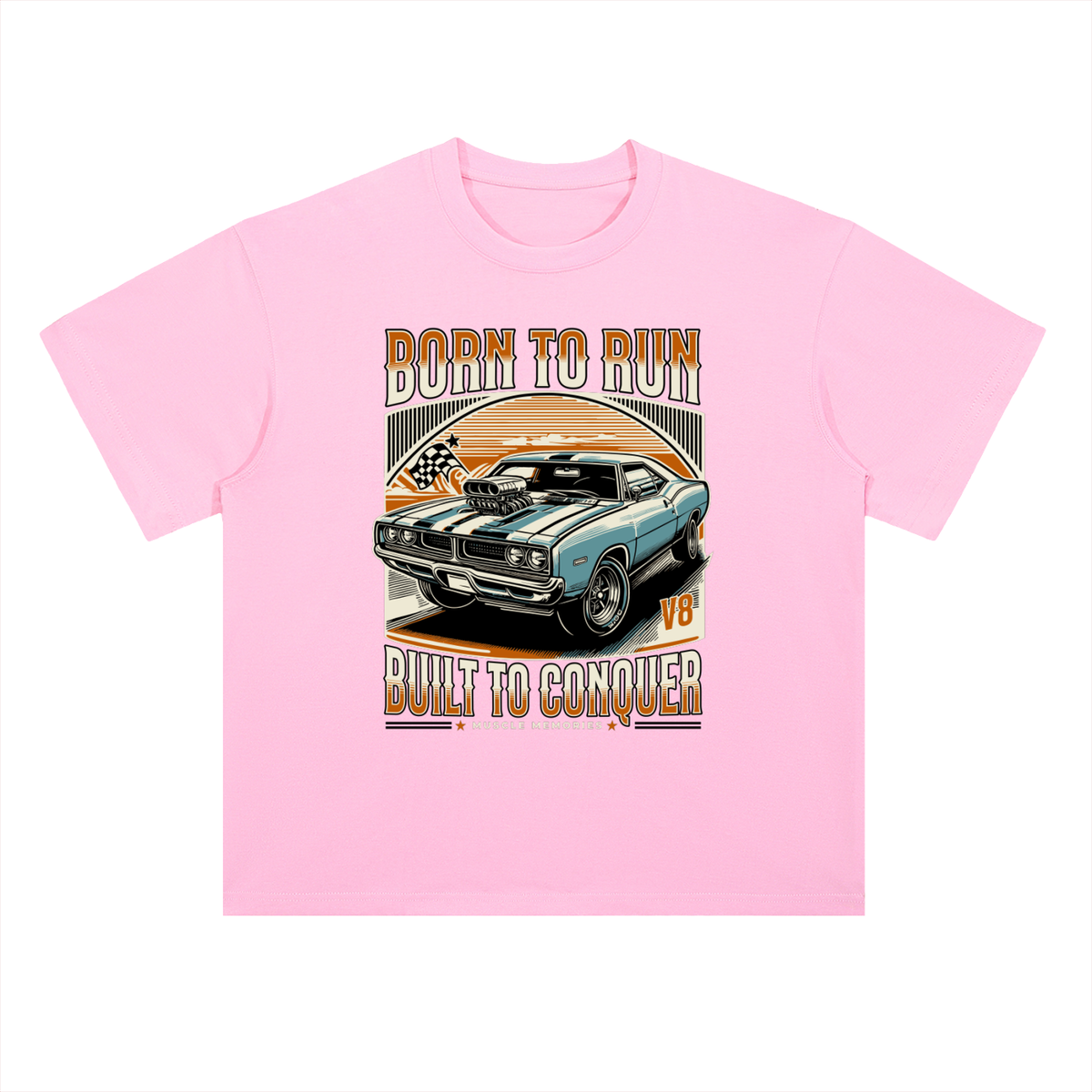 BORN TO RUN & CONQUER Cotton T-Shirt