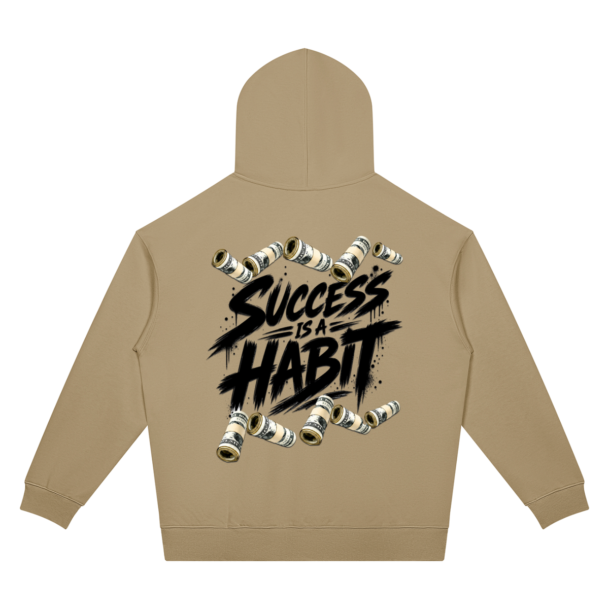 Success Is a Habit Two Sided Graphic Drop Shoulder Hoodie