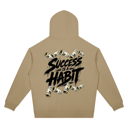 Success Is a Habit Two Sided Graphic Drop Shoulder Hoodie