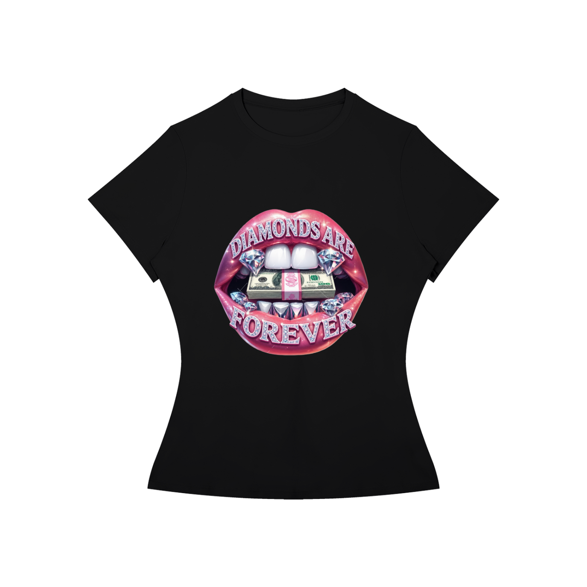 Diamonds Are Forever Lips Women’s Slim-Fit Tee