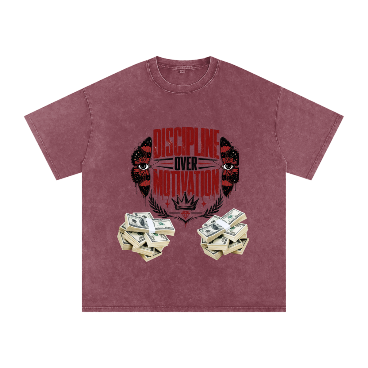 Discipline Over Motivation Snow-Washed Cotton Tee
