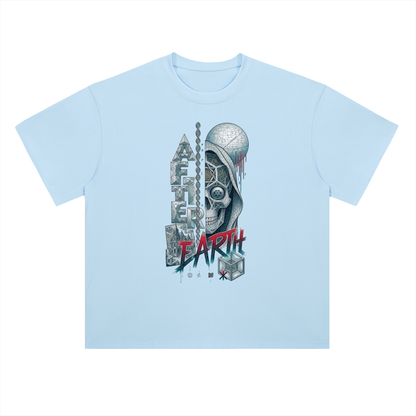 After Earth Futuristic Skull Graphic Drop Shoulder Tee