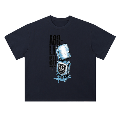 Abolish ICE Melting Ice Cube Graphic Drop Shoulder Tee
