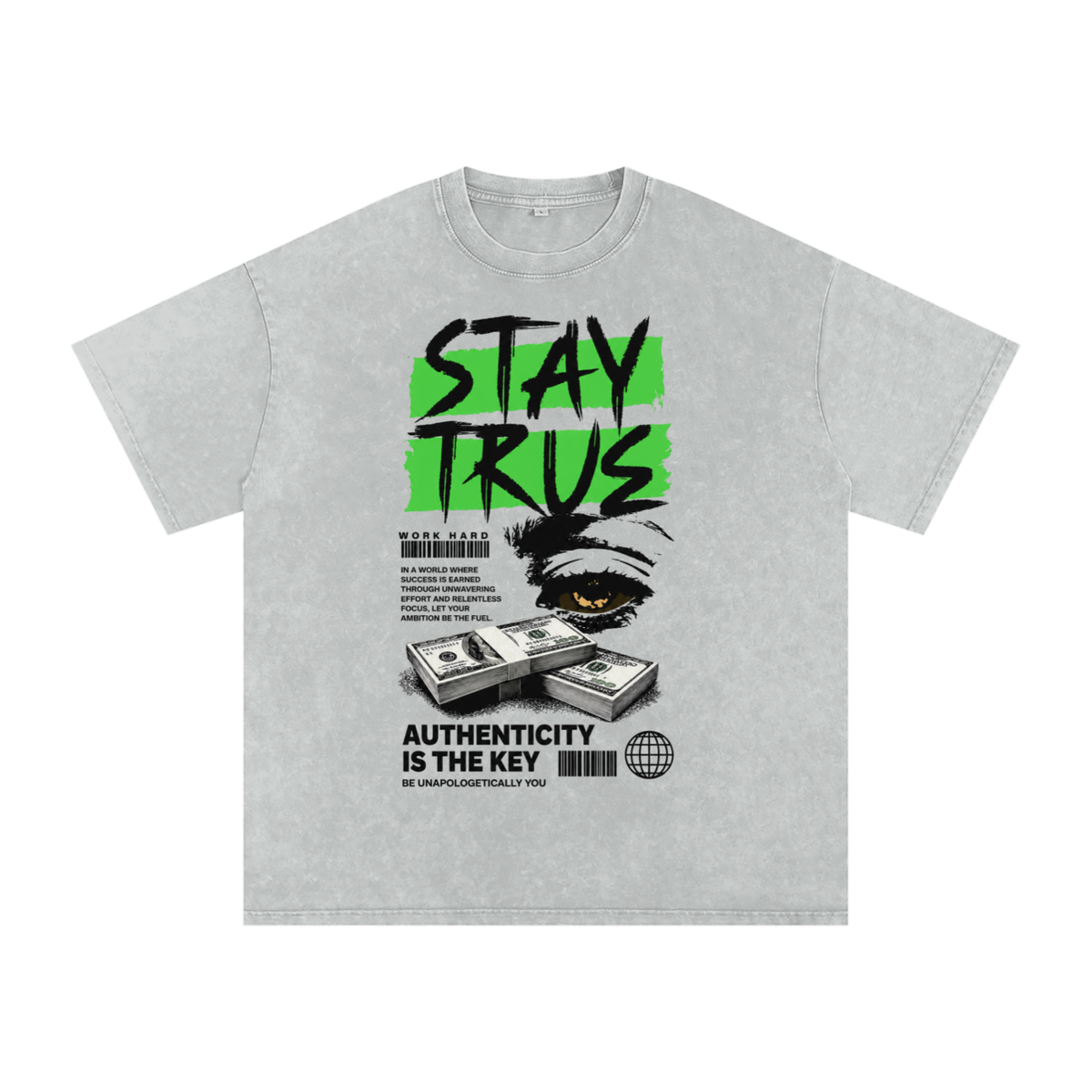 Stay True Snow-Washed Cotton Graphic Tee