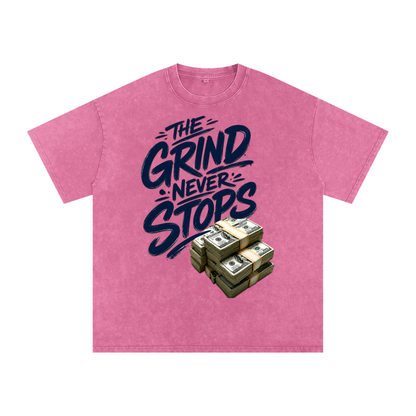 The Grind Never Stops Snow-Washed Cotton Tee