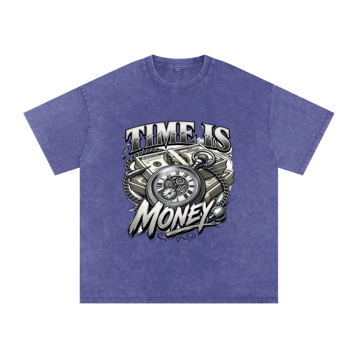 Time Is Money Snow-Washed Cotton Graphic Tee