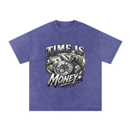 Time Is Money Snow-Washed Cotton Graphic Tee