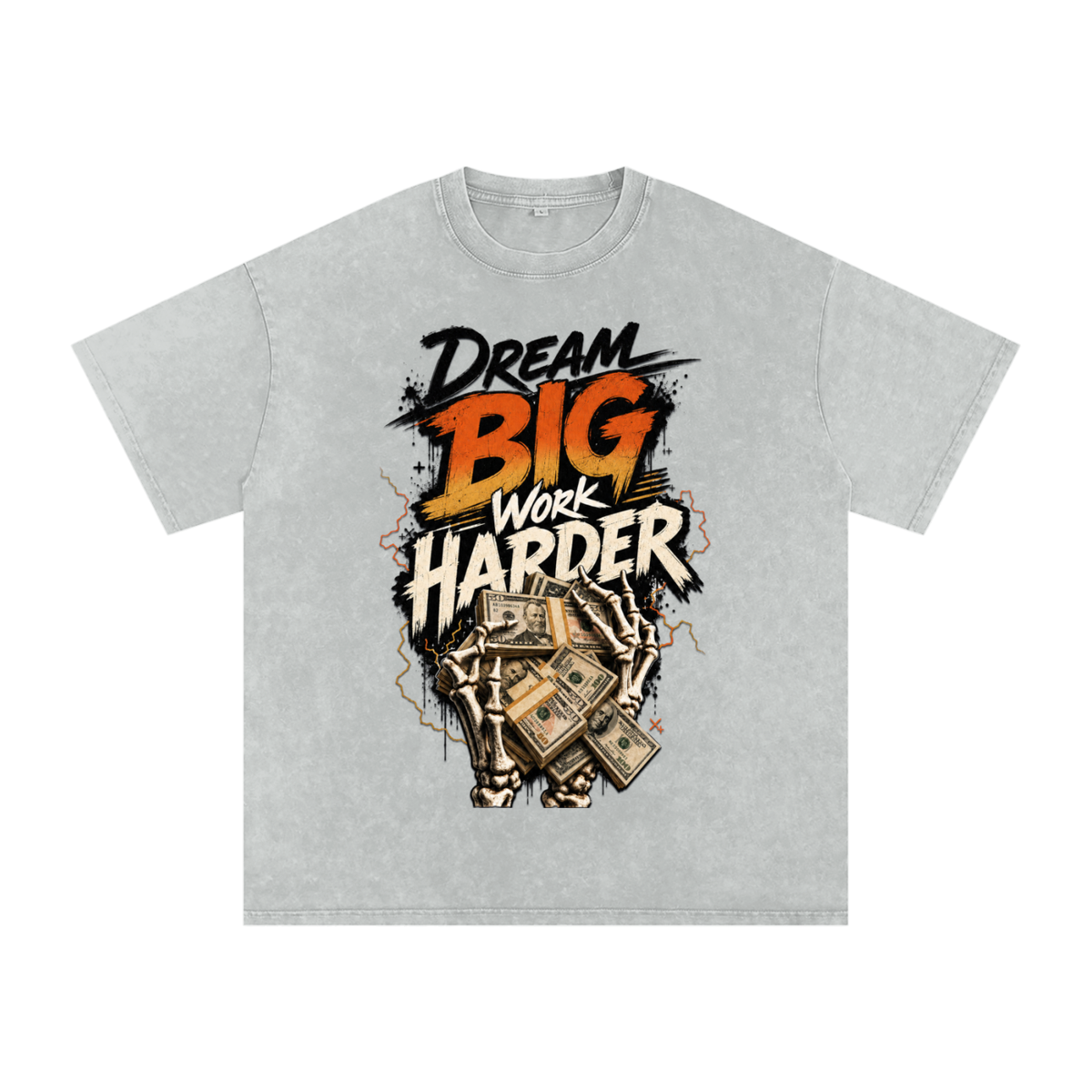 Dream Big, Work Harder Snow-Washed Cotton Tee