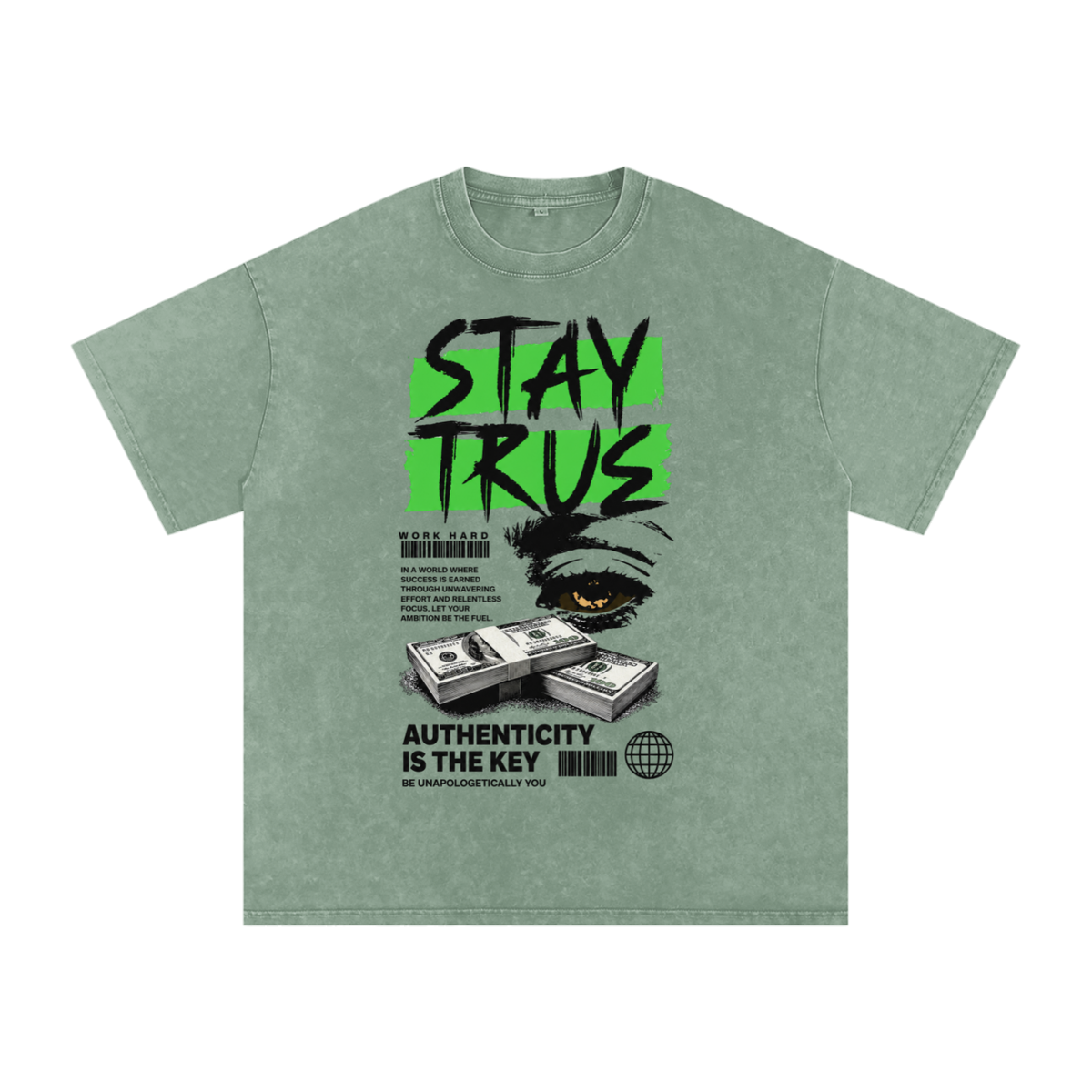 Stay True Snow-Washed Cotton Graphic Tee