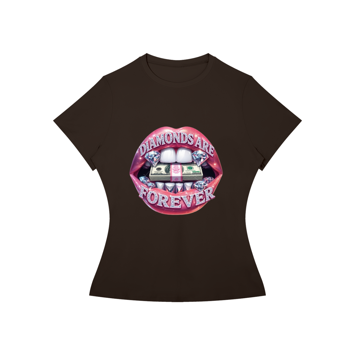Diamonds Are Forever Lips Women’s Slim-Fit Tee