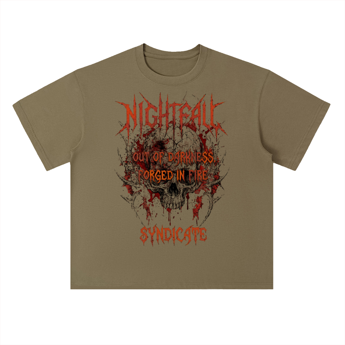 Nightfall Dark Fantasy Graphic Drop Shoulder Tee