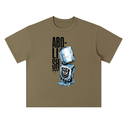 Abolish ICE Melting Ice Cube Graphic Drop Shoulder Tee