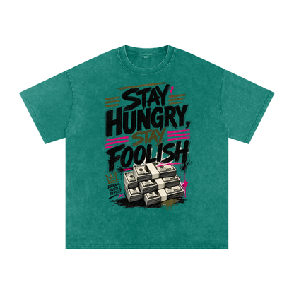 Stay Hungry & Foolish Snow-Washed Cotton Tee