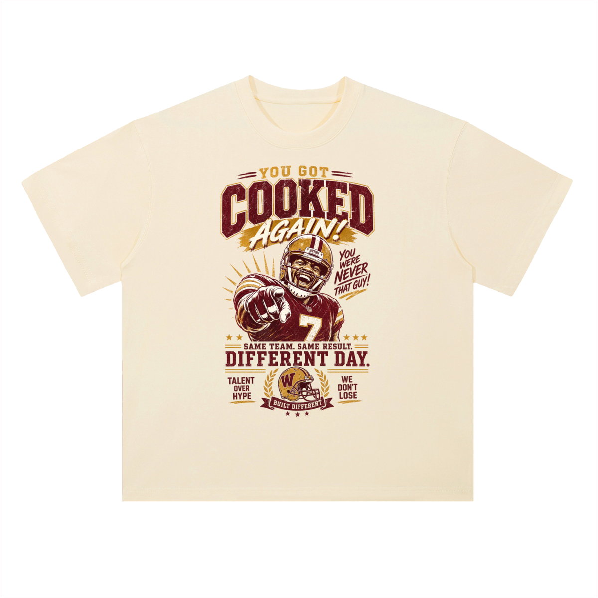 You Got Cooked Again Graphic Drop Shoulder Tee