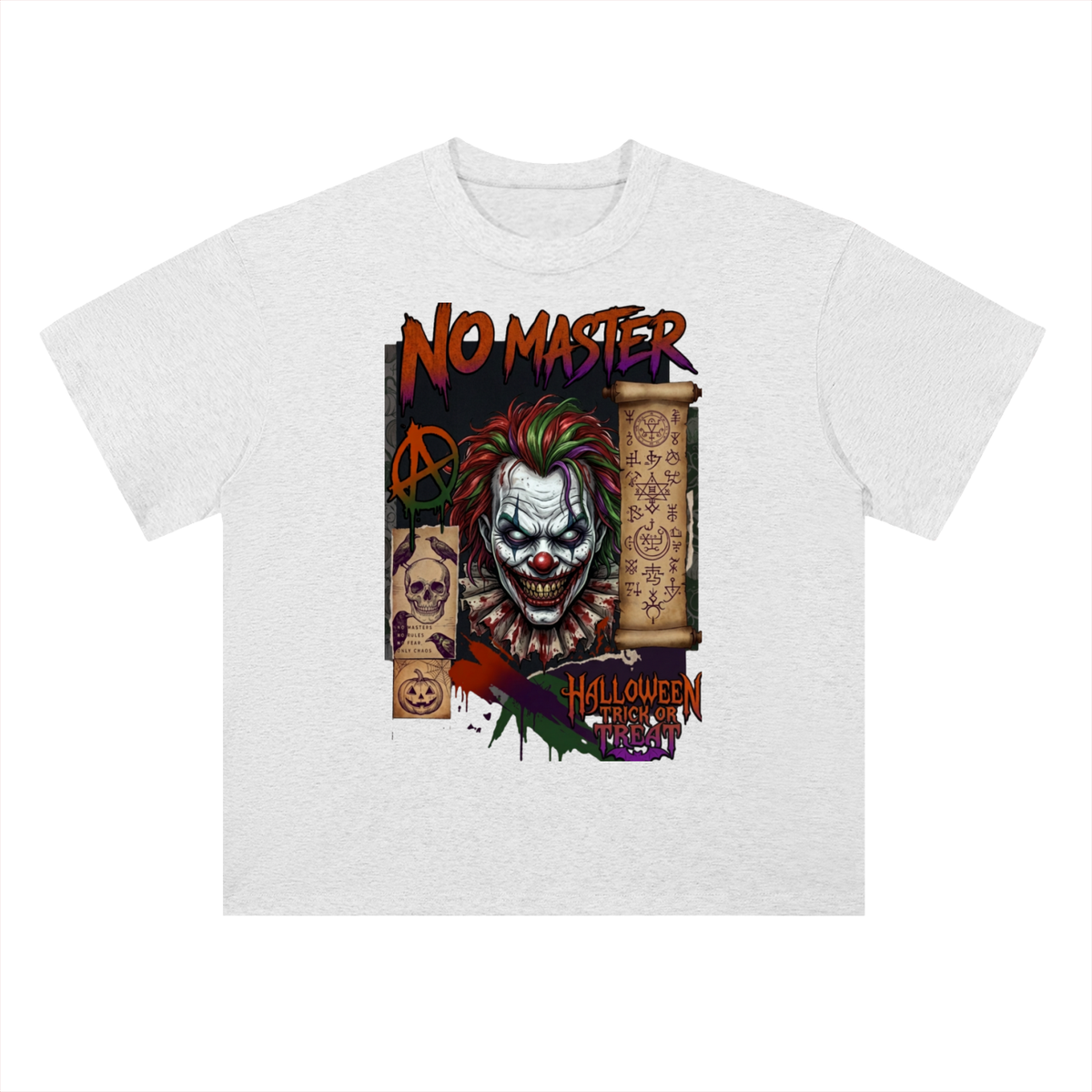 No Master Halloween Clown Graphic Drop Shoulder Tee