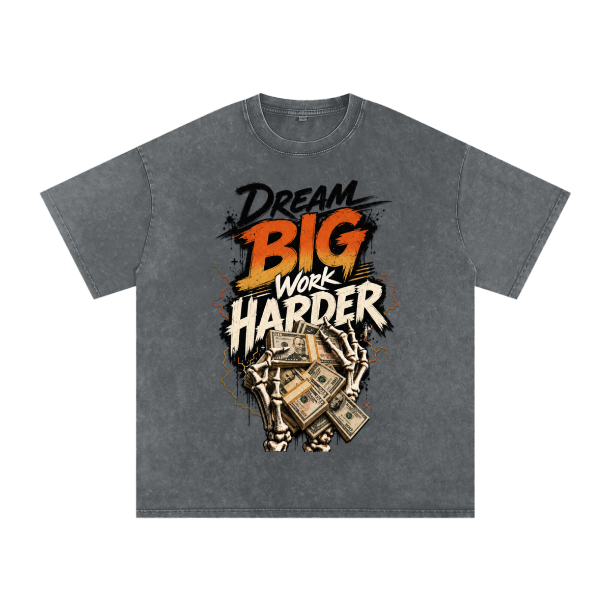 Dream Big, Work Harder Snow-Washed Cotton Tee
