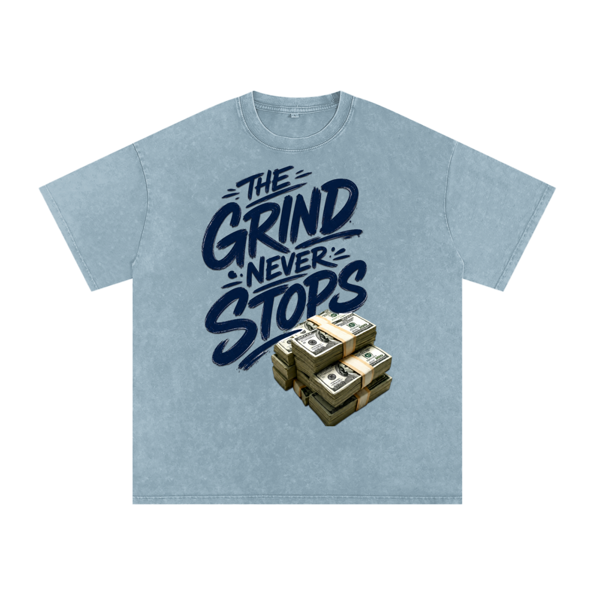 The Grind Never Stops Snow-Washed Cotton Tee