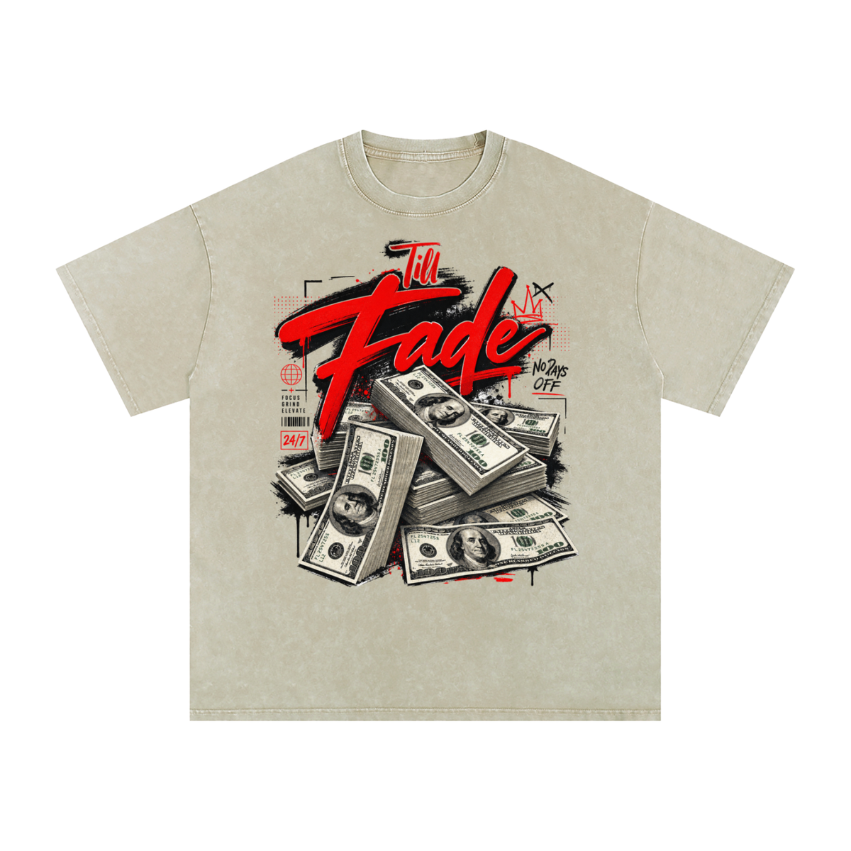 Til Fade Snow-Washed Cotton Graphic Tee