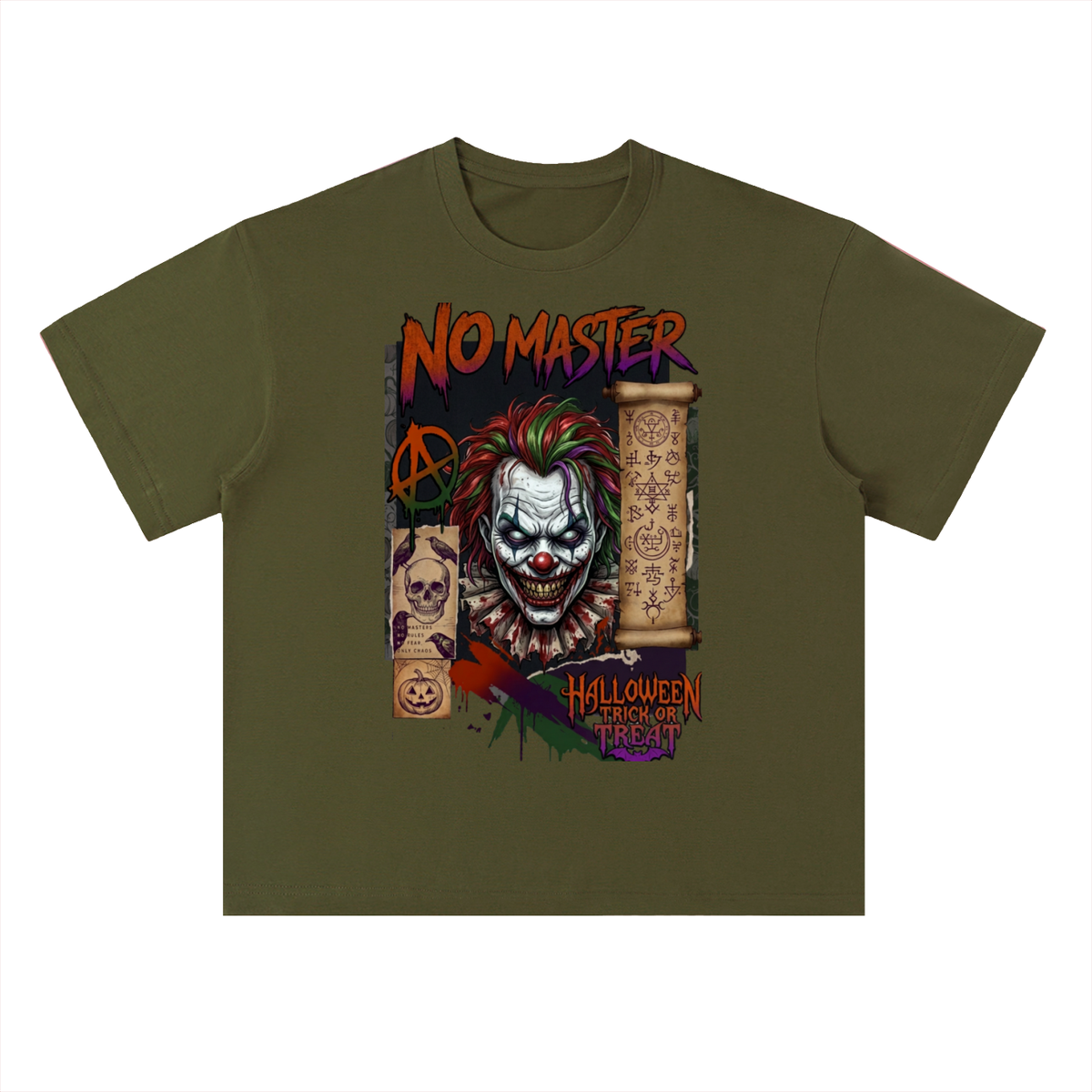 No Master Halloween Clown Graphic Drop Shoulder Tee