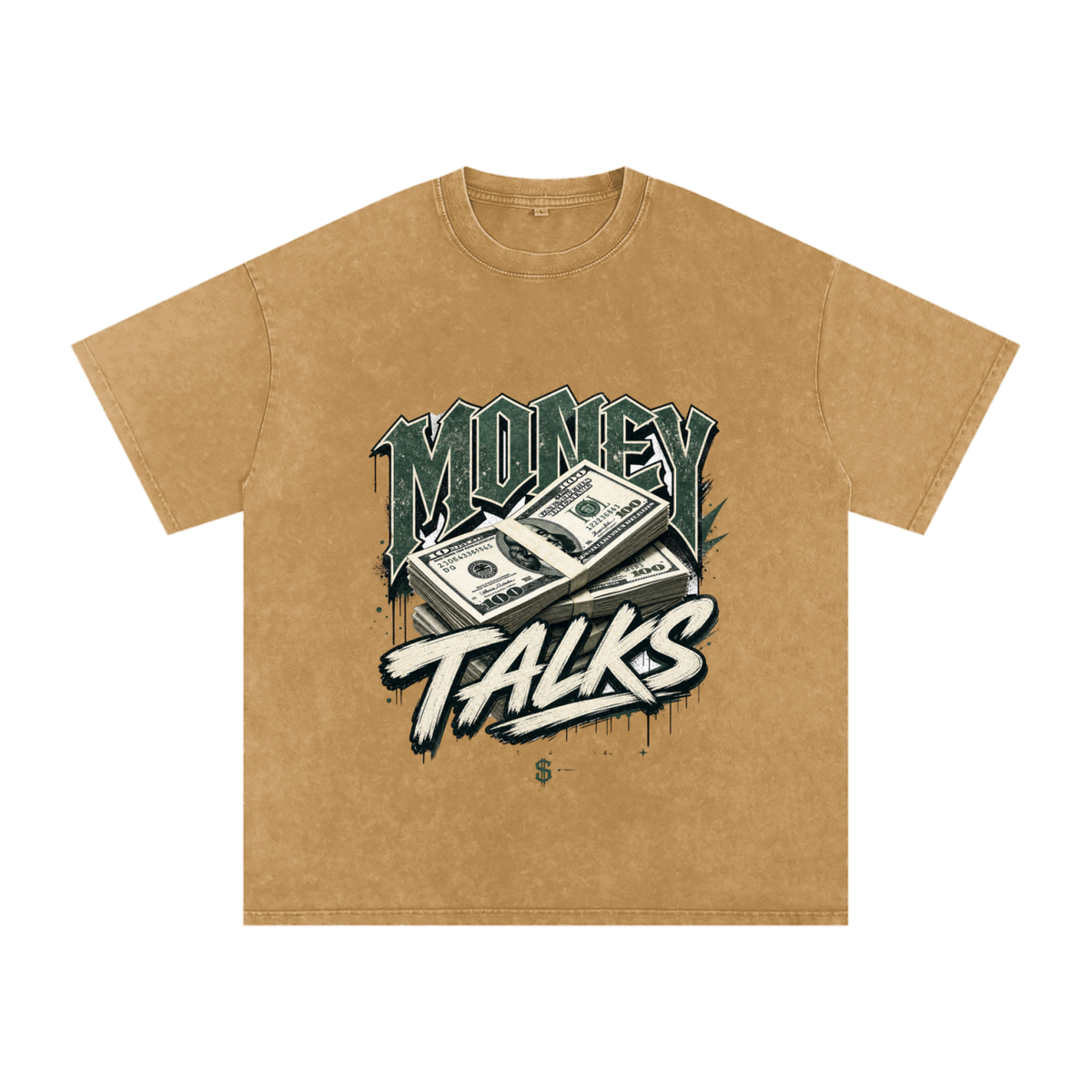 Money Talks Snow-Washed Cotton Graphic Tee