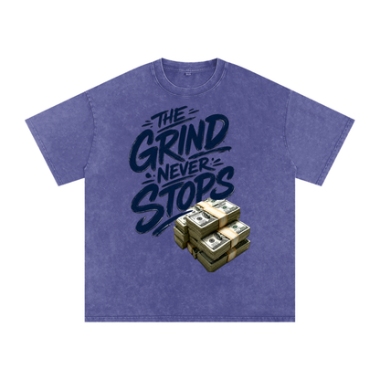 The Grind Never Stops Snow-Washed Cotton Tee