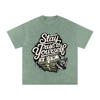 Stay True to Yourself Snow-Washed Cotton Tee