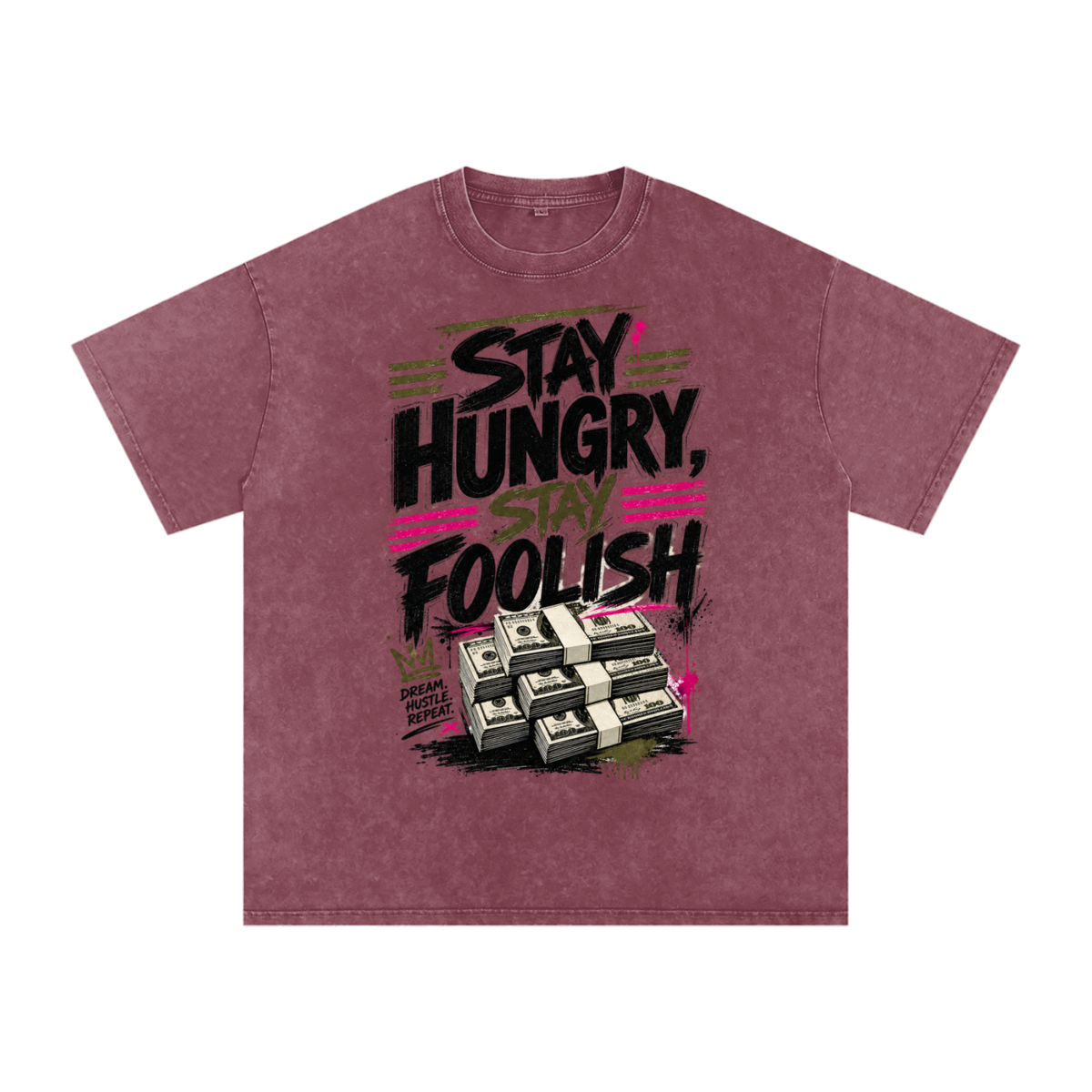 Stay Hungry & Foolish Snow-Washed Cotton Tee