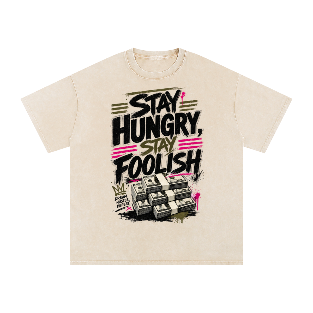 Stay Hungry & Foolish Snow-Washed Cotton Tee