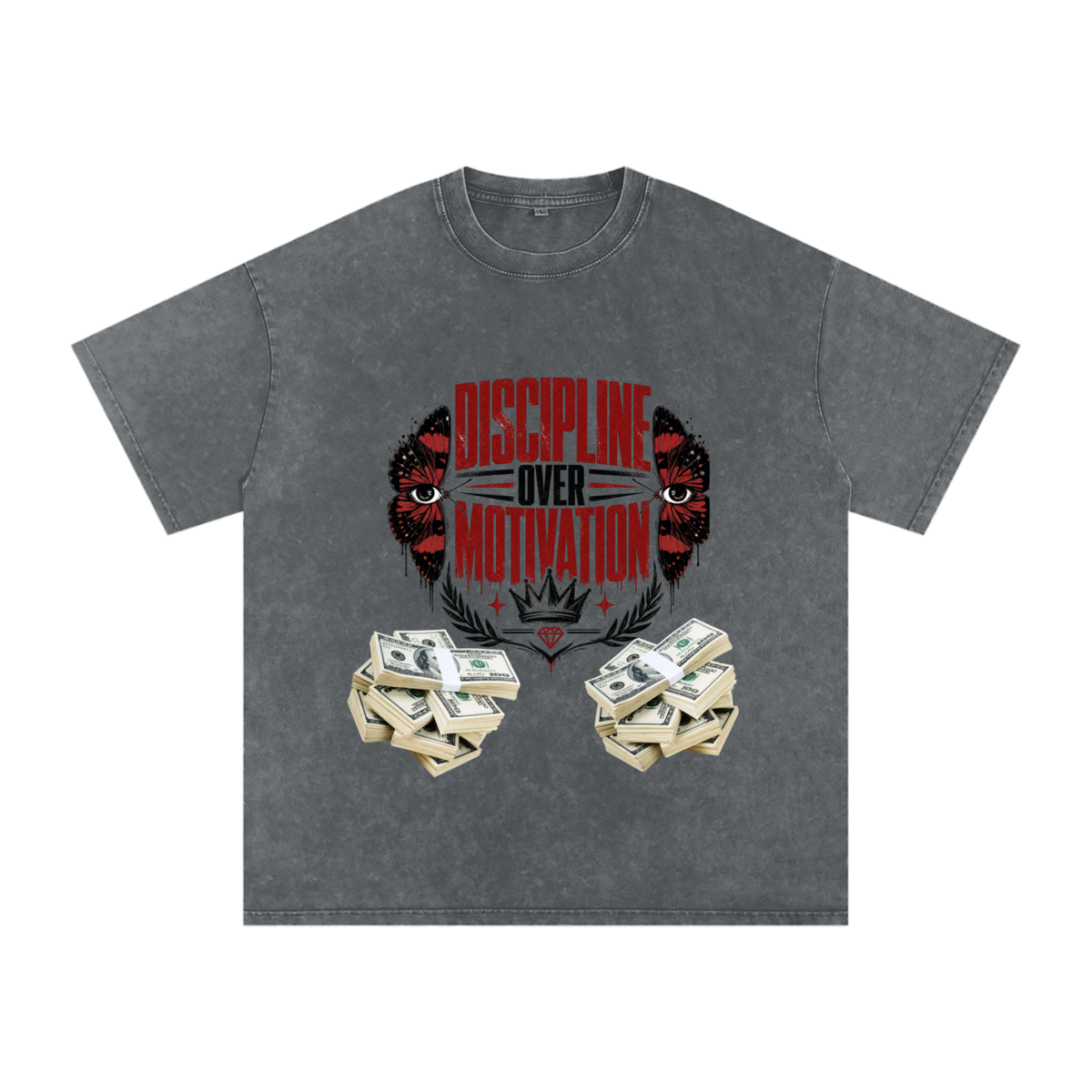 Discipline Over Motivation Snow-Washed Cotton Tee