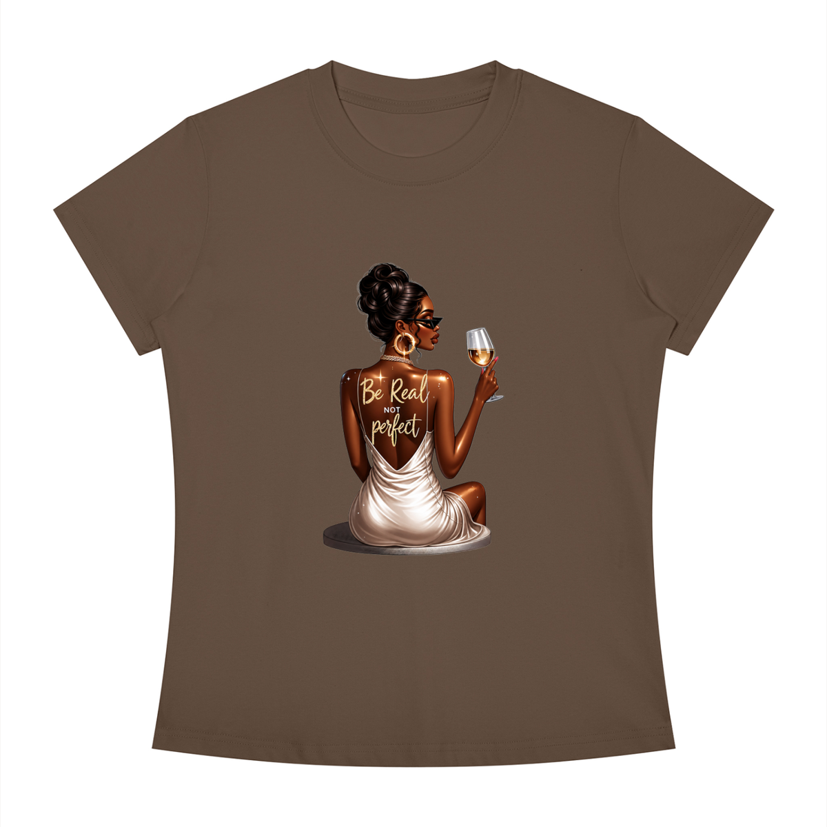 Be Real Not Perfect Women’s Slim-Fit Graphic Tee
