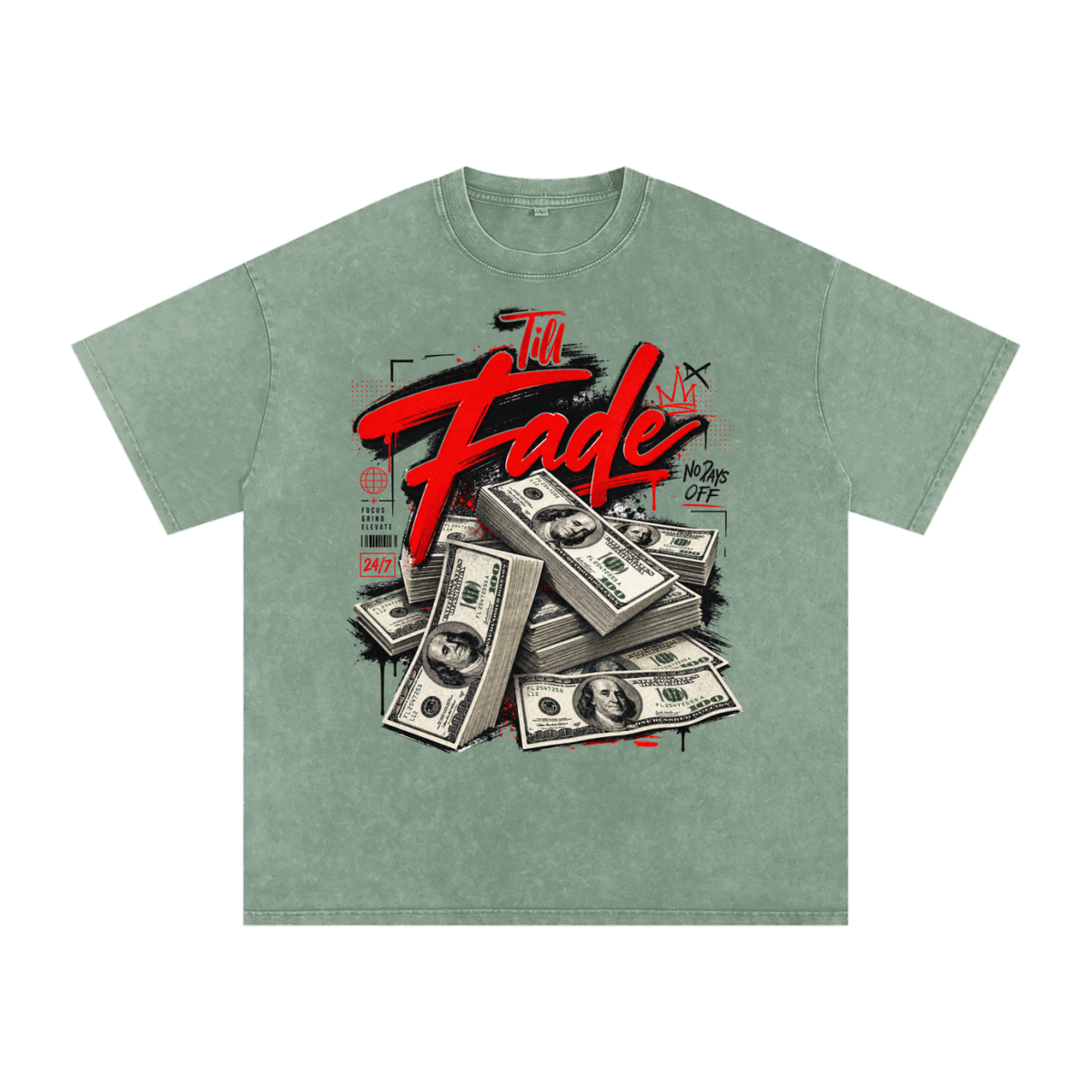 Til Fade Snow-Washed Cotton Graphic Tee