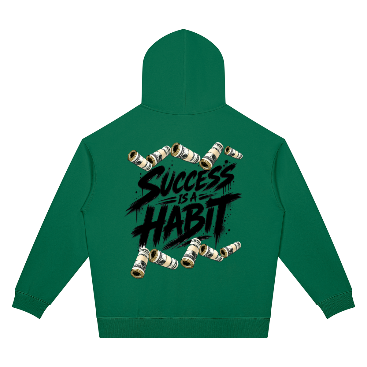 Success Is a Habit Two Sided Graphic Drop Shoulder Hoodie