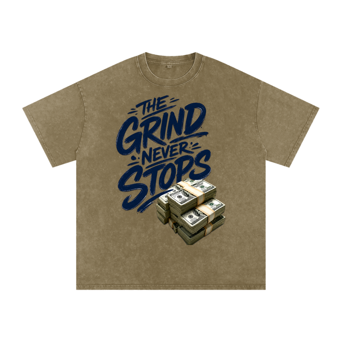 The Grind Never Stops Snow-Washed Cotton Tee