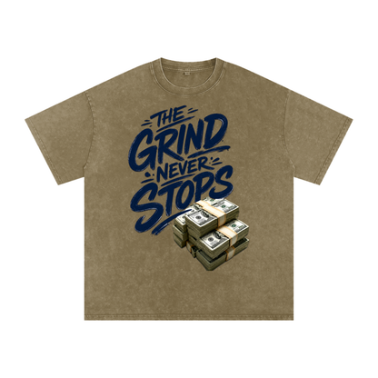 The Grind Never Stops Snow-Washed Cotton Tee