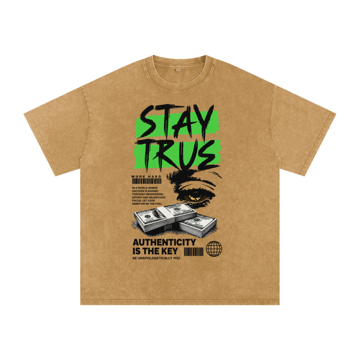 Stay True Snow-Washed Cotton Graphic Tee